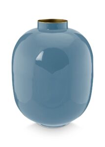 vaso metallo blu 32 cm.
